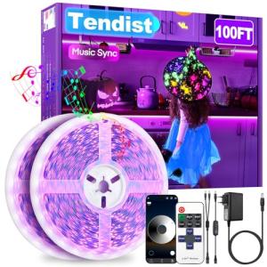 TENDIST 100FT Smart Black Light LED Strip