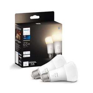 Philips Hue Smart 60W A19 LED Bulb - Soft Warm White Light - 2 Pack - 800LM - E26 - Indoor - Control with Hue App - Works with Alexa, Google Assistant and Apple Homekit