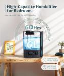 BREEZOME 6L Humidifiers for Bedroom Large Room & Essential Oil Diffuser, Ultrasonic Top Fill Cool Mist Humidifiers for Baby, Plants, Nursery Last up to 60 Hours, Smart Humidistat Control, Quiet, Black