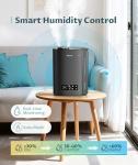 BREEZOME 6L Humidifiers for Bedroom Large Room & Essential Oil Diffuser, Ultrasonic Top Fill Cool Mist Humidifiers for Baby, Plants, Nursery Last up to 60 Hours, Smart Humidistat Control, Quiet, Black
