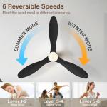 cumilo 52” Smart Ceiling Fanswith Lights Remote Control,Quiet DC Motor,Outdoor Indoor Modern Farmhouse Ceiling Fan work with Alexa App,Dimmable LED Light,Black/Brown for Bedroom Living Room Patio