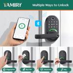 Smart Door Handle Lock with Keypad：Yamiry Fingerprint Lock - Keyless Entry Door Lock for Front Door - Digital Door Lock - WiFi Door Lock with APP - Genarate Passcode Remotely - DIY Installation