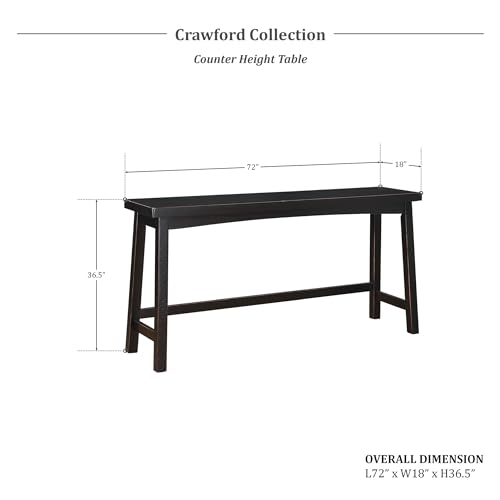 Lexicon Bar Table Set for 3, Small Kitchen table set Kitchen Island Table with 3 Saddle Bar Stools, 4 Piece Dining Table Set for Breakfast Nook, Living Room, Apartment, Counter Height, Black