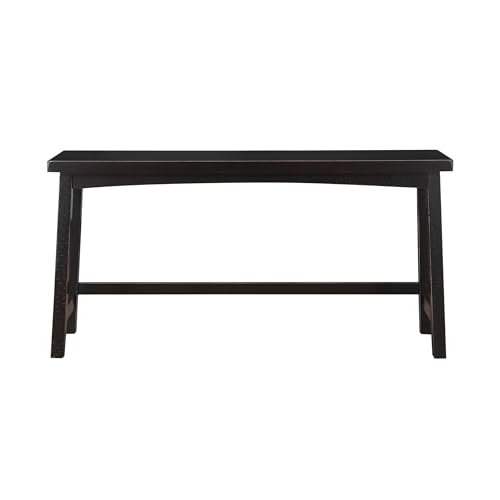 Lexicon Bar Table Set for 3, Small Kitchen table set Kitchen Island Table with 3 Saddle Bar Stools, 4 Piece Dining Table Set for Breakfast Nook, Living Room, Apartment, Counter Height, Black