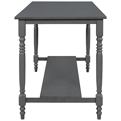 6-Piece Gray Dining Set with Table, Chairs, Bench