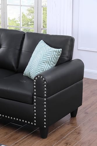 Livavege Faux Leather Sectional Sofa with Chaise Lounge