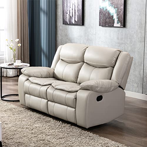Breathable Leather Reclining Sofa Set for Living Room