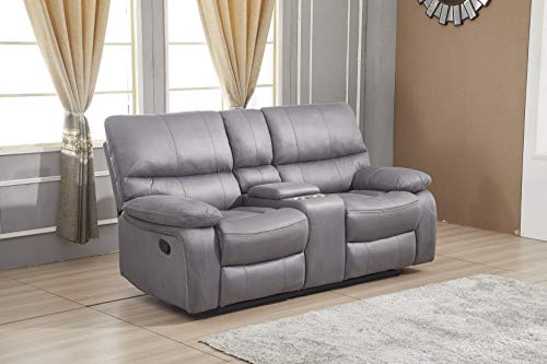 Betsy Microfiber Reclining Sofa and Loveseat Set, Grey