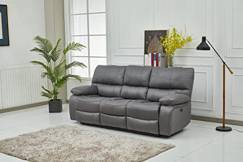 Betsy Microfiber Reclining Sofa and Loveseat Set, Grey