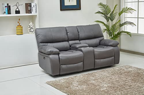 Betsy Microfiber Reclining Sofa and Loveseat Set, Grey