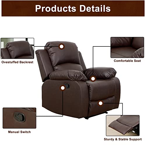 Ainehome Luxury Recliner Sofa Living Room Set in Brown