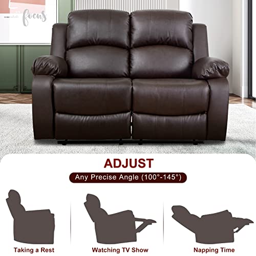 Ainehome Luxury Recliner Sofa Living Room Set in Brown