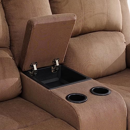 Caberryne Corduroy Recliner Sofa and Loveseat Set - Brown