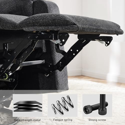 Dark Grey Electric Recliner Sofa Couch Set with 3 Pieces