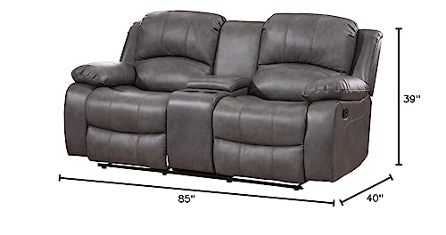 Betsy Furniture Bonded Leather Reclining Sofa Loveseat Set