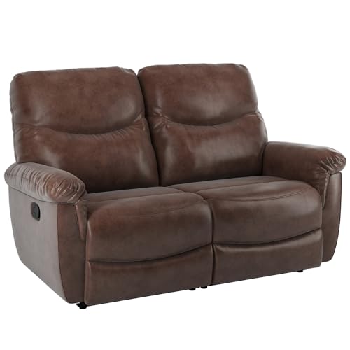 Brown 3-Piece Faux Leather Recliner Sofa Set