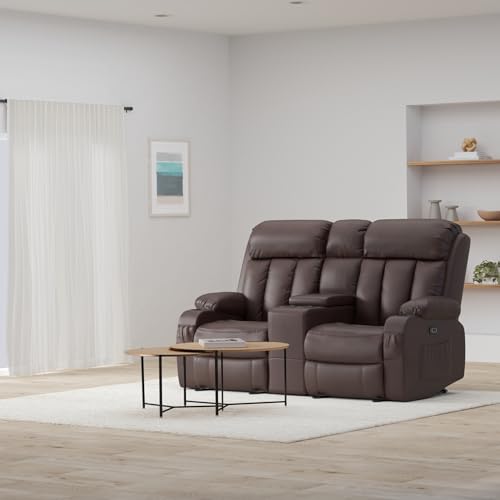 Electric Power Loveseat Recliner with Heat, Massage, USB Ports