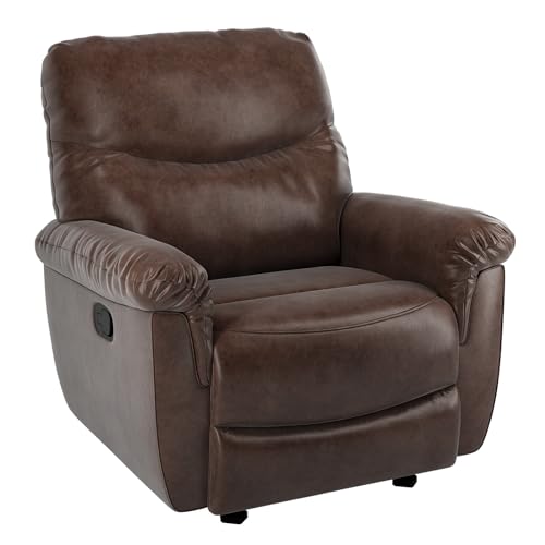 Brown 3-Piece Faux Leather Recliner Sofa Set