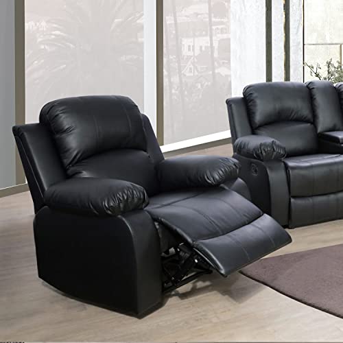 Beverly Fine Furniture Phoenix 3-Piece Recliner Set, Black