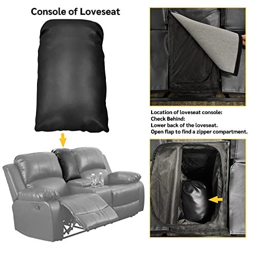 Beverly Fine Furniture Phoenix 3-Piece Recliner Set, Black