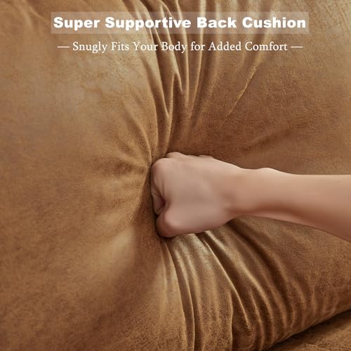 Mid Century Modern Faux Leather Sofa Couch Set