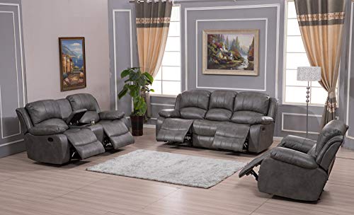 Betsy Furniture 3PC Bonded Leather Living Room Set
