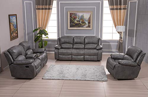 Betsy Furniture 3PC Bonded Leather Living Room Set
