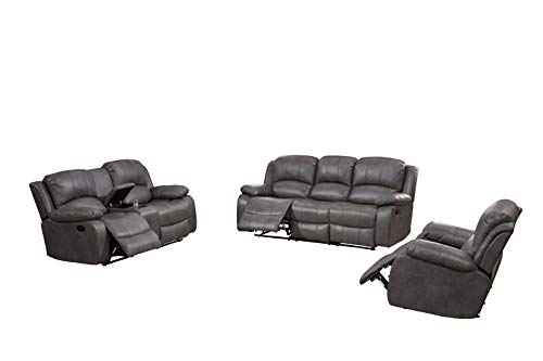 Betsy Furniture 3PC Bonded Leather Living Room Set