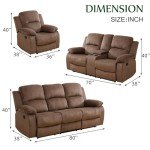 Caberryne Corduroy Recliner Sofa and Loveseat Set - Brown
