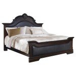 Coaster Home Furnishings Cambridge 4-piece Bedroom Set Queen Size Bed Frame Black Faux Leather Upholstered Headboard Cappuccino Brown 203191Q-S4