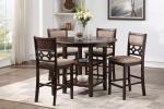 New Classic Furniture Mitchell 5-Piece Counter Set with 1 Table and 4 Chairs, Cherry Brown