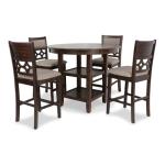 New Classic Furniture Mitchell 5-Piece Counter Set with 1 Table and 4 Chairs, Cherry Brown
