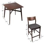 LUCKYERMORE 5 Piece Counter Height Dining Table Set with 4 Bar Stools Mid Century Kitchen Dining Room Pub Table and Chairs for 4 Wood Dinette Set, Walnut