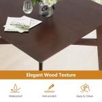 LUCKYERMORE 5 Piece Counter Height Dining Table Set with 4 Bar Stools Mid Century Kitchen Dining Room Pub Table and Chairs for 4 Wood Dinette Set, Walnut