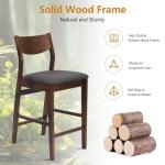 LUCKYERMORE 5 Piece Counter Height Dining Table Set with 4 Bar Stools Mid Century Kitchen Dining Room Pub Table and Chairs for 4 Wood Dinette Set, Walnut