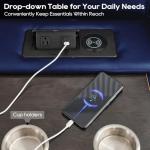 Black Faux Leather Power Recliner Set with Wireless Charger