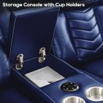 Black Faux Leather Power Recliner Set with Wireless Charger