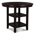 New Classic Furniture Gia 5-Piece Round Counter Height Dining Set with 1 Dining Table and 4 Chairs, 42-Inch, Ebony