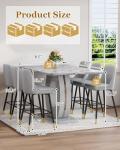 LUFTUT 7 Piece Modern Dining Table Set for 6,Counter Height Dining Table Set,63" Faux Marble Room Table with 6 Grey Leather Barstools,Bar Height Table and Chairs Ideal for Pub Kitchen