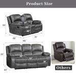 Betsy Furniture Bonded Leather Reclining Sofa Loveseat Set