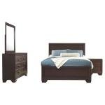 Coaster Kauffman Eastern King Bed 4-Piece Set, Dark Cocoa