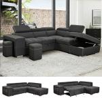 L-Shaped Sleeper Sofa with Pull-Out Bed & Storage