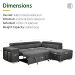 L-Shaped Sleeper Sofa with Pull-Out Bed & Storage