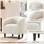Set of 2 Furry Sherpa Barrel Accent Chairs