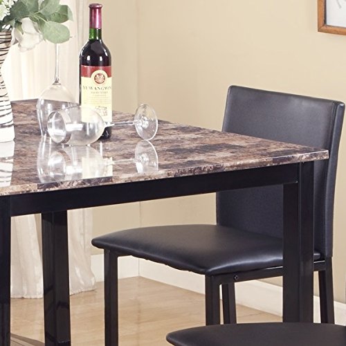 Roundhill Furniture 5 Piece Citico Counter Height Dining Set with Laminated Faux Marble Top