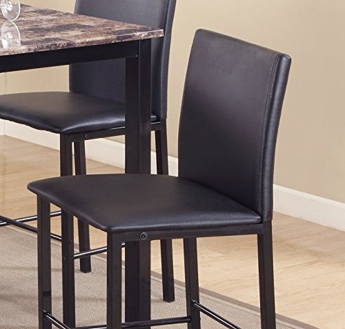 Roundhill Furniture 5 Piece Citico Counter Height Dining Set with Laminated Faux Marble Top