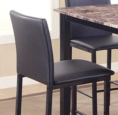 Roundhill Furniture 5 Piece Citico Counter Height Dining Set with Laminated Faux Marble Top