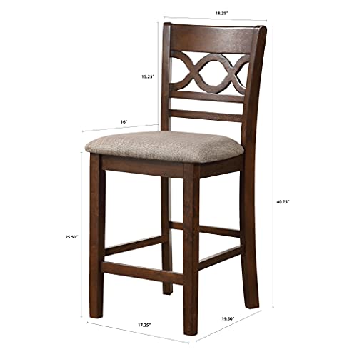 New Classic Furniture Mitchell 5-Piece Counter Set with 1 Table and 4 Chairs, Cherry Brown