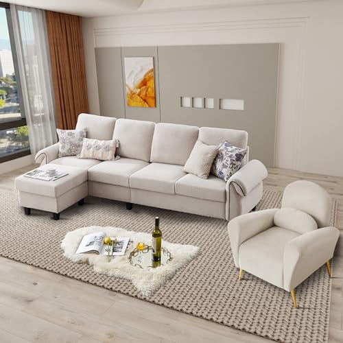 Tornama Sectional Sofa Set with Velvet Accent Chair