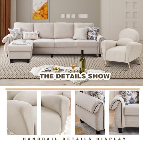 Tornama Sectional Sofa Set with Velvet Accent Chair